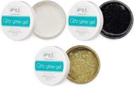 gina k designs glitz glitter gel essential set - ✨ white, black, and gold glitter gel - 3 items for enhanced seo logo