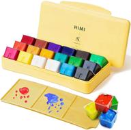 🎨 gouache paint set jelly cup non toxic paints with portable case palette for artist canvas & watercolor paper, vibrant pigments (18 ×1 fl oz, yellow) logo