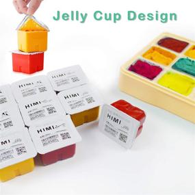 img 2 attached to 🎨 Gouache Paint Set Jelly Cup Non Toxic Paints with Portable Case Palette for Artist Canvas & Watercolor Paper, Vibrant Pigments (18 ×1 Fl Oz, Yellow)