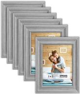 🖼️ impressive icona bay 5x7 picture frames (6 pack, farmhouse gray): charming wall mount and table top set from omaha collection! логотип