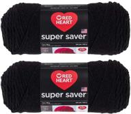 ❤️ bulk buy: red heart super saver 2-pack - black, 7 oz per skein logo