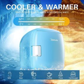 img 2 attached to 🥶 AstroAI Mini Fridge, 12 Can Skincare Fridge AC/DC Portable Cooler Warmer - ETL Listed (Blue) - Perfect Gift for Christmas, Skincare, Beverages, Bedroom