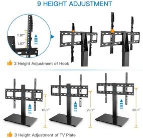 img 2 attached to 📺 PERLESMITH Universal Swivel TV Stand / Base - Table Top TV Stand for 37-65 inch LCD LED TVs - Height Adjustable TV Mount Stand with Tempered Glass Base, VESA 600x400mm, Supports up to 88lbs, PSTVS13