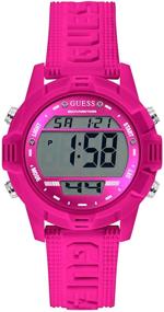 img 4 attached to GUESS Womens Analog Quartz Silicone