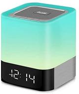 🎶 celcube nightlight bluetooth speaker: 5-in-1 led dimmable bedside touch lamp with wireless speaker, color changing light, alarm clock, tf card & aux support - ideal gift for men, women, children & kids logo