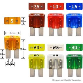 img 1 attached to 🚗 Набор автомобильных предохранителей FuseTech Micro2 APT ATR на 50 штук в перчаточном ящике для перчаток - включает в себя клещи для извлечения предохранителя - 5A 7.5A 10A 15A 20A 25A 30A - мини-предохранители Micro 2 Blade.