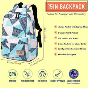 img 3 attached to 🎒 Optimized Geometry Bookbag: Resistant Backpack Rucksack