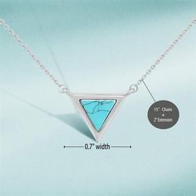 img 2 attached to 💎 Stunning Triangle Opal Necklace: Captivating Blue Pendant Gift for Sister - Adjustable Chain, Perfect Birthday Surprise!