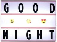 🌟 pink a4 cinema light box: personalized led message board with 215 letters, numbers, and emojis – ideal home, office, and bedroom decor – usb or battery powered logo