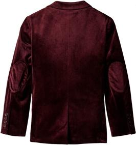 img 1 attached to 👦 Boys' Clothing: Isaac Mizrahi Velvet Blazer in Cranberry Shade