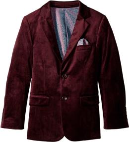 img 2 attached to 👦 Boys' Clothing: Isaac Mizrahi Velvet Blazer in Cranberry Shade