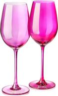 🍷 stunning barbie x dragon glassware wine glasses – perfect christmas gift set, magenta & pink crystal glass, for red & white wine lovers, 17.5-ounce, set of 2 логотип