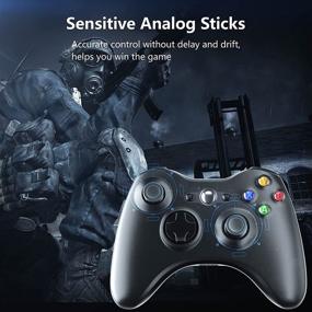 img 1 attached to 🎮 2.4GHz Wireless Controller for Xbox 360 Slim Console and PC - Gamepad Remote for Improved Gaming Experience (Black)