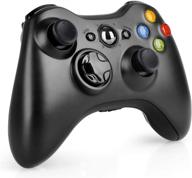 🎮 2.4ghz wireless controller for xbox 360 slim console and pc - gamepad remote for improved gaming experience (black) logo
