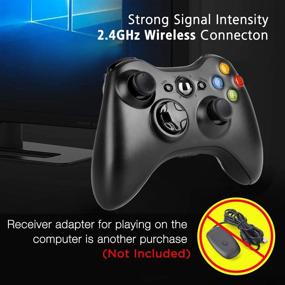 img 3 attached to 🎮 2.4GHz Wireless Controller for Xbox 360 Slim Console and PC - Gamepad Remote for Improved Gaming Experience (Black)
