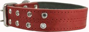 img 1 attached to 🐶 Padded Red Genuine Leather Dog Collar - 1.5" Wide, Suitable for Cane Corso and Doberman with Neck Sizes of 18"-22