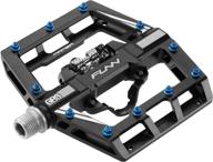 funn mamba clipless pedal set: enhanced mtb pedals with wide platform, spd compatibility, and durable crmo axle - single side clip, 9/16-inch logo