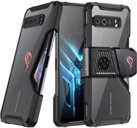 📱 asus rog phone 3 fanbiya armor case - tpu frame clear acrylic back | cooler air trigger compatible | military grade drop protection (case only) logo