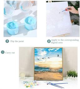 img 2 attached to 🎨 DIY Beach Paint by Numbers Kit for Adults & Kids, Canvas Oil Painting Set, 16X20 inch with 3 Brushes & Pigment - Ideal for Beginners