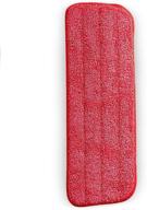 washable microfiber mop pads - 16.53 x 5.4inches, forever long-lasting replacements for wet or dry floor cleaning - professional home & office cleaning supplies, red logo