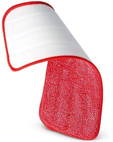 img 3 attached to Washable Microfiber Mop Pads - 16.53 x 5.4Inches, Forever Long-lasting Replacements for Wet or Dry Floor Cleaning - Professional Home & Office Cleaning Supplies, Red