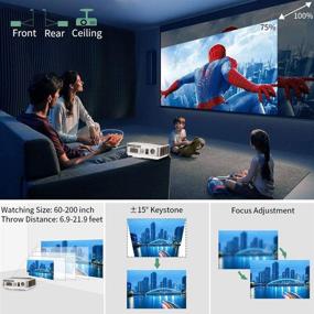 img 1 attached to 📽️ Wireless Projector with Bluetooth, WiFi, and Android TV Support | Ultra Bright 6500 Lumens for Outdoor Movies, Full HD 1080P | Screen Mirroring, Airplay | Ideal for Video Gaming, Zoom Meetings | HDMI, USB, VGA | Compatible with DVD Players, Laptops, TV Boxes, PS4