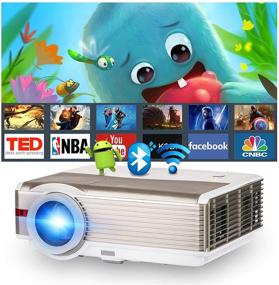 img 4 attached to 📽️ Wireless Projector with Bluetooth, WiFi, and Android TV Support | Ultra Bright 6500 Lumens for Outdoor Movies, Full HD 1080P | Screen Mirroring, Airplay | Ideal for Video Gaming, Zoom Meetings | HDMI, USB, VGA | Compatible with DVD Players, Laptops, TV Boxes, PS4