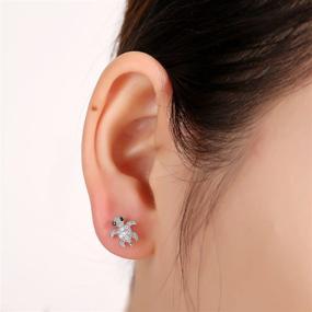 img 2 attached to 🐢 CANDYFANCY Pair of 16g / 18g Surgical Steel Sea Turtle Ear Cartilage Helix Stud Earrings - Perfect for Auricle Piercings