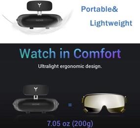 img 1 attached to 👁️ GOOVIS Young Head-Mounted Display - HD M-OLED Eye Protection Head-Mounted Display Compatible with Laptop, PC, Xbox One, Drone, PS4, Nintendo, Set-top Box, Smartphone (Black) - Eye Strain Relief