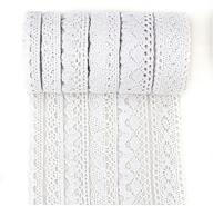 🧵 idongcai white lace trims for sewing - cotton lace ribbon roll - craft lace for junk journals & dream catcher supplies - 30 yards (5 yards each) logo