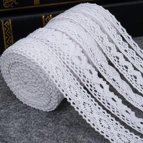 img 1 attached to 🧵 IDONGCAI White Lace Trims for Sewing - Cotton Lace Ribbon Roll - Craft Lace for Junk Journals & Dream Catcher Supplies - 30 Yards (5 Yards Each)