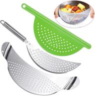 🍜 convenient hand held stainless steel pot strainer - ideal for pasta, noodles, and more! logo