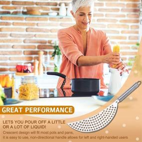 img 1 attached to 🍜 Convenient Hand Held Stainless Steel Pot Strainer - Ideal for Pasta, Noodles, and More!