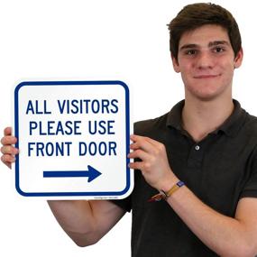 img 1 attached to 🚪 Enhance Security with Visitors Please Front SmartSign Aluminum