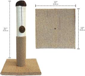 img 3 attached to Four Paws Super Catnip Cat Scratching Post: Sisal and Carpet, Brown 21 Inches Tall - Premium Quality