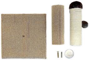 img 2 attached to Four Paws Super Catnip Cat Scratching Post: Sisal and Carpet, Brown 21 Inches Tall - Premium Quality