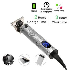 img 1 attached to 💈 Gray Knight Set: Rechargeable Cordless Hair Trimmer with T-Blade, Haircut Cloth, Scissors, and Comb - Ideal Hair Clippers for Men