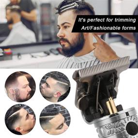 img 3 attached to 💈 Gray Knight Set: Rechargeable Cordless Hair Trimmer with T-Blade, Haircut Cloth, Scissors, and Comb - Ideal Hair Clippers for Men