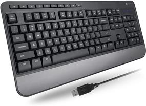 img 4 attached to 🔌 X9 Performance Проводная мультимедийная клавиатура с USB - Полноформатная клавиатура с подставкой для запястья и 114 клавишами (10 мультимедийных и 14 ярлычных клавиш) для ПК и Chrome - Улучшенное управление мультимедиа и производительность