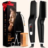 🧔 coolkesi beard straightener brush for men - ionic ceramic hot comb, fast heating beard straightening comb with 6 adjustable temperatures, anti-scald portable beard hair straightener brush for various beard styles… logo