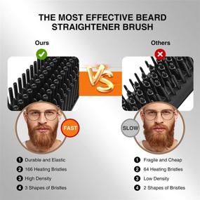 img 3 attached to 🧔 COOLKESI Beard Straightener Brush for Men - Ionic Ceramic Hot Comb, Fast Heating Beard Straightening Comb with 6 Adjustable Temperatures, Anti-Scald Portable Beard Hair Straightener Brush for Various Beard Styles…