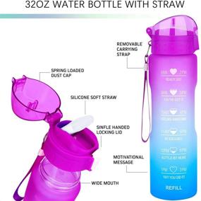 img 3 attached to XACIOA 32oz Water Bottle with Straw & Motivational Time Marker: Stay Hydrated on the Go, Perfect for Fitness and Outdoor Enthusiasts