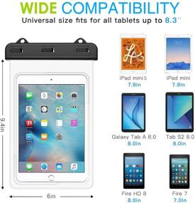 img 1 attached to 📱 MoKo Universal Waterproof Tablet Case, Dry Bag Pouch for iPad Mini 2019/4/3/2, Samsung Tab 5/4/3, Galaxy Note 8, Tab S2/Tab E/Tab A 8.0, LG G Pad III 8.0, Google Nexus 7(FHD) & More Up to 8.3" - Clear