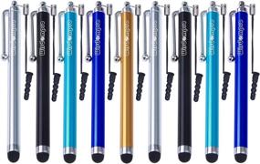 img 4 attached to Wisdompro 9-Pack Universal Rubber Tip Stylus Pens for Touch Screens with Lanyard Tether - Compatible with iPad, iPhone, Tablet, Android, Samsung, and All Capacitive Devices (5-Color Guy Pack)