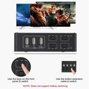 img 1 attached to 🔁 Tendak 4K HDMI KVM Switch: 4 in 1 Out, Keyboard Mouse Printer Switcher, 4 USB Type-B Cables, 4K@60Hz, EDID/HDCP 2.2, 3D - Ideal for Laptop PS4 Xbox one HDTV Monitor