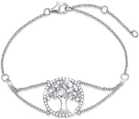 img 4 attached to 🌳 Agvana Sterling Silver Tree of Life Bracelet: Perfect Christmas Gift for Women - Cubic Zirconia Family Tree Bracelet: Ideal Anniversary & Birthday Jewelry for Women, Teen Girls, Mom, Wife, Lover, and Yourself – 6+1 Inch