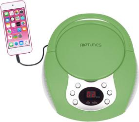 img 4 attached to 🎵 Riptunes Portable CD Player with AM FM Radio - Green, Potable Radios Boom Box with Aux Line-in