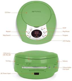 img 3 attached to 🎵 Riptunes Portable CD Player with AM FM Radio - Green, Potable Radios Boom Box with Aux Line-in