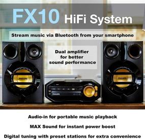 img 2 attached to 🎶 PHILIPS FX10 Беспроводная Стереосистема с Bluetooth: CD-плеер, MP3, USB, FM-радио, Динамик с бас-рефлексом, 230 Вт, В комплекте пульт дистанционного управления