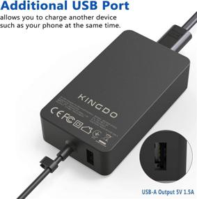 img 2 attached to 💡 KINGDO Surface Pro Charger 36W - Compatible with Surface Pro 3, 4, & 5 - Including Carrying Pouch